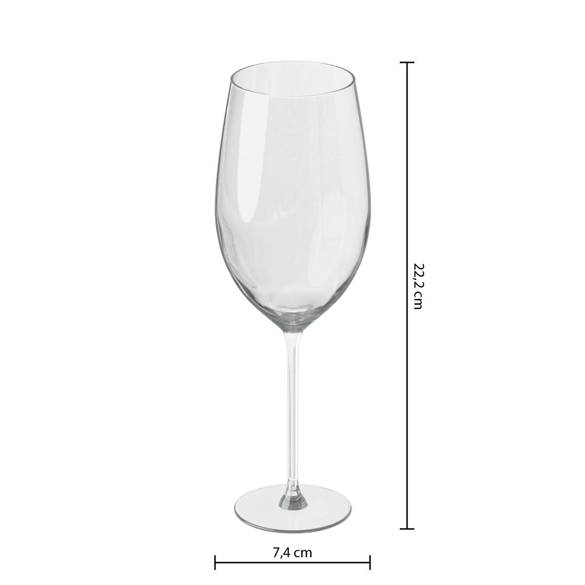 Set di 6 bicchieri da vino "Lina" 410 ml, Trasparente Trasparente