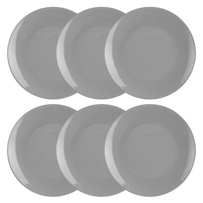 Set di 6 piatti piani "colorama" d.26,4 cm, grigio