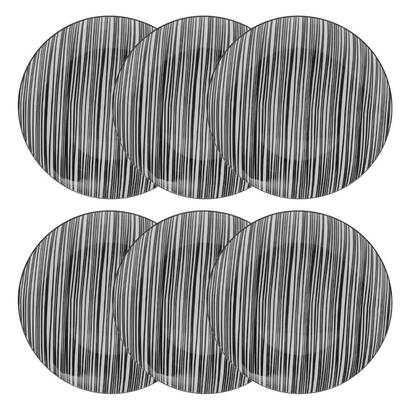 Set da 6 piatti piani "bohemia" d.26,5 cm, nero & bianco
