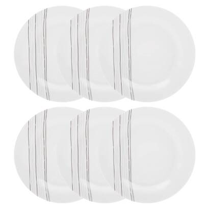Set di 6 piatti da dessert "linee" d.19,2 cm, bianco