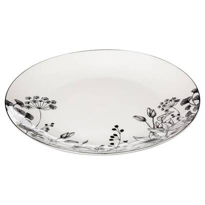 Set da 6 piatti piani "white floral" d.27 cm, bianco