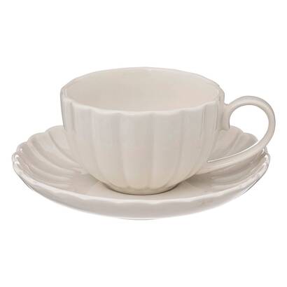 Tazza con piattino  "romy" 220 ml, bianco