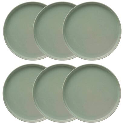 Set di 6 piatti da dessert "marie" gres (ceramica), d.20 cm, verde chiaro