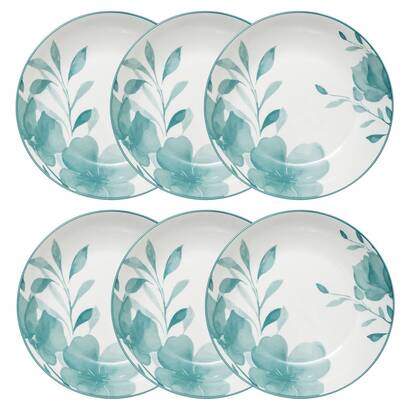 Set di 6 piatti fondi "lily" d.20 cm, bianco