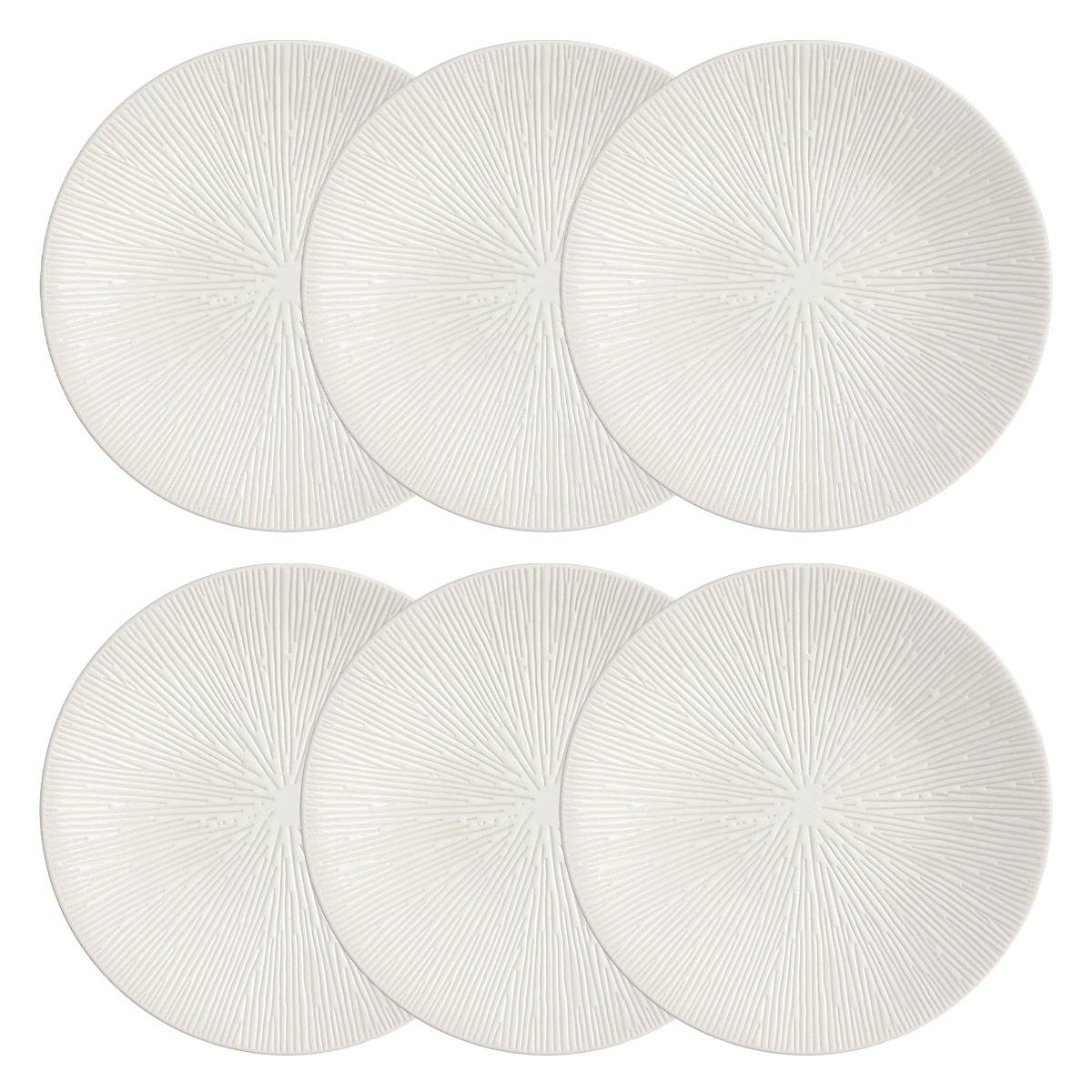 Set di 6 piatti da dessert "Atelier" D.21 cm, Bianco Bianco