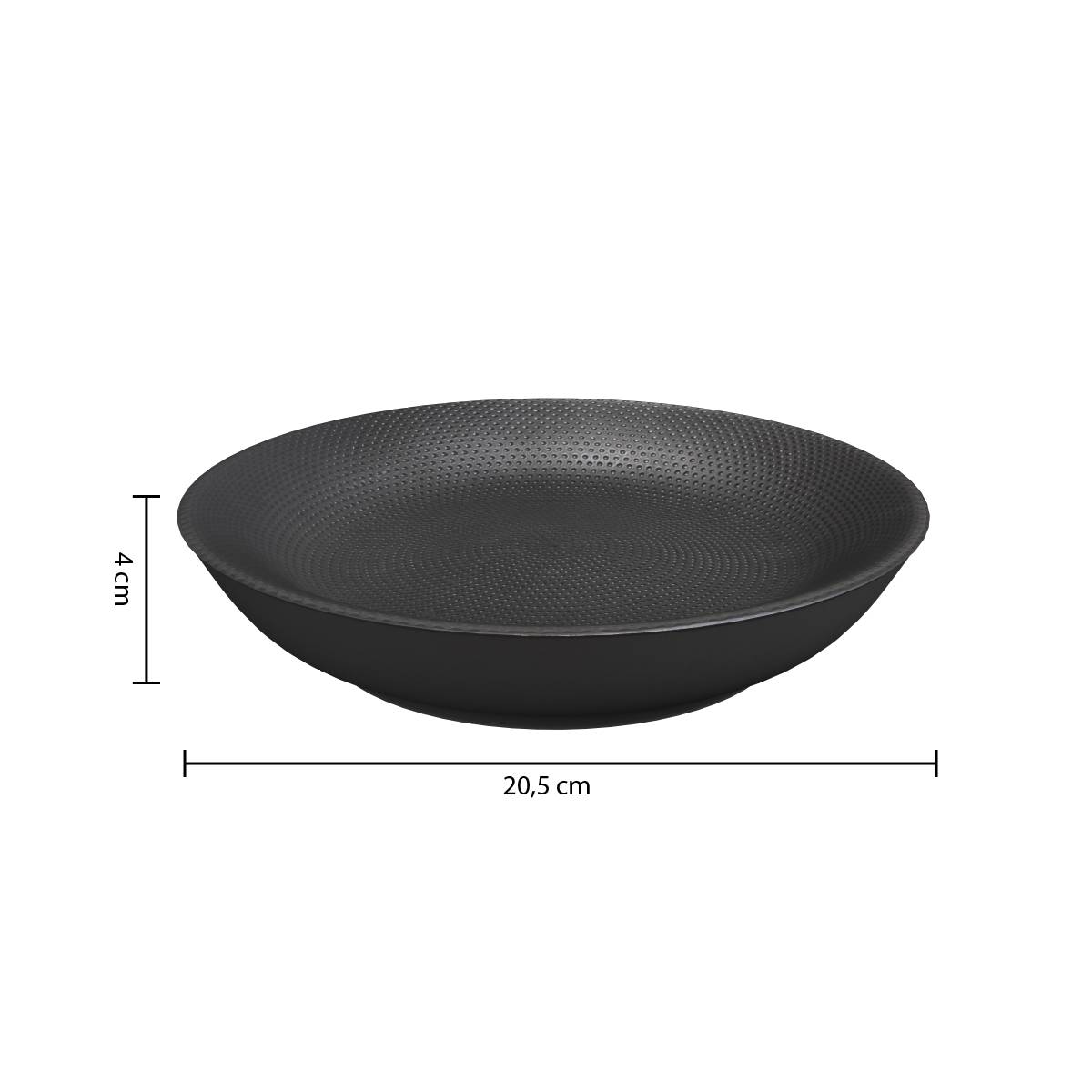 Piatto fondo "Caviar" D.20,5 cm, Nero Nero