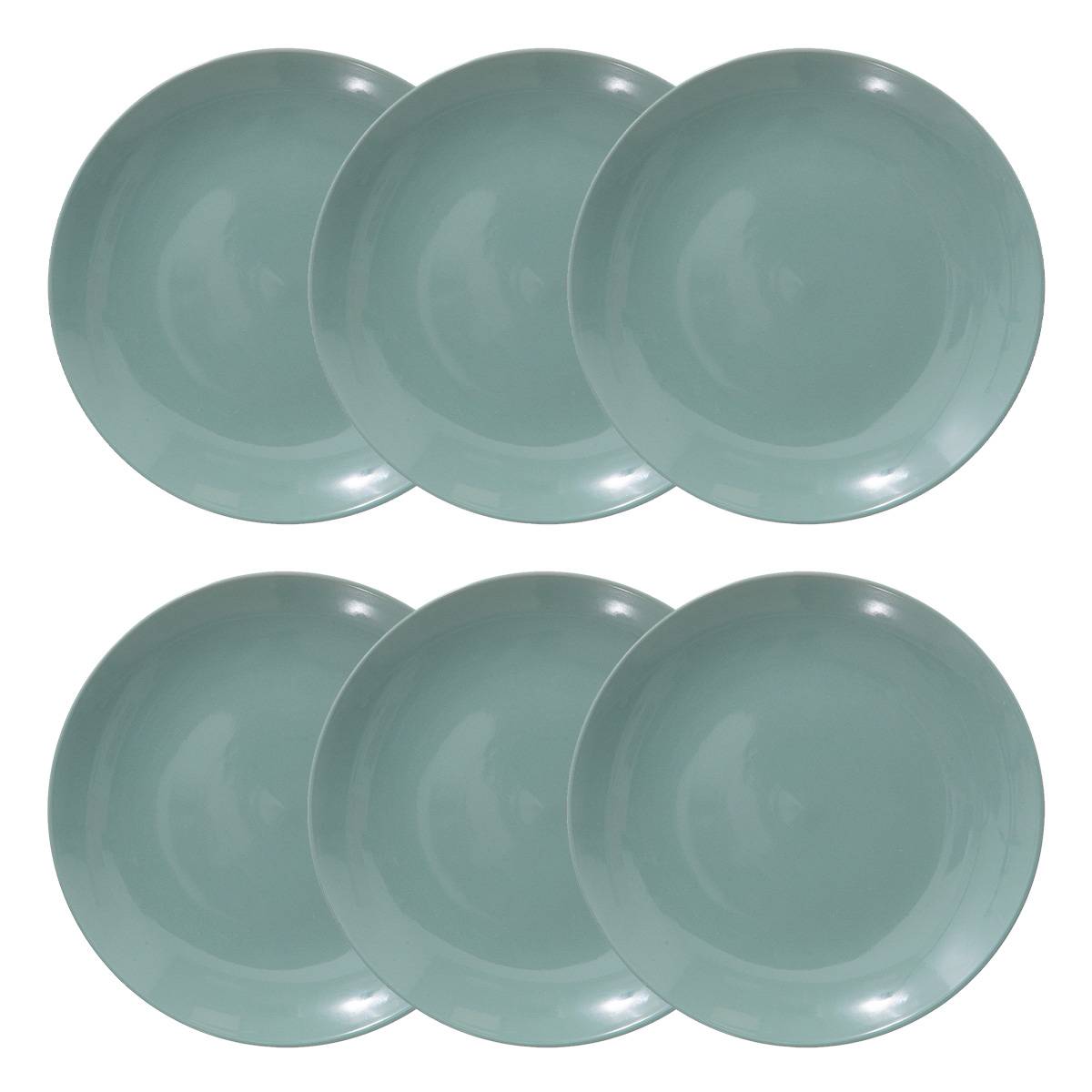 Set di 6 piatti piani "Colorama" D.26,4 cm, Verde Cedro Verde cedro