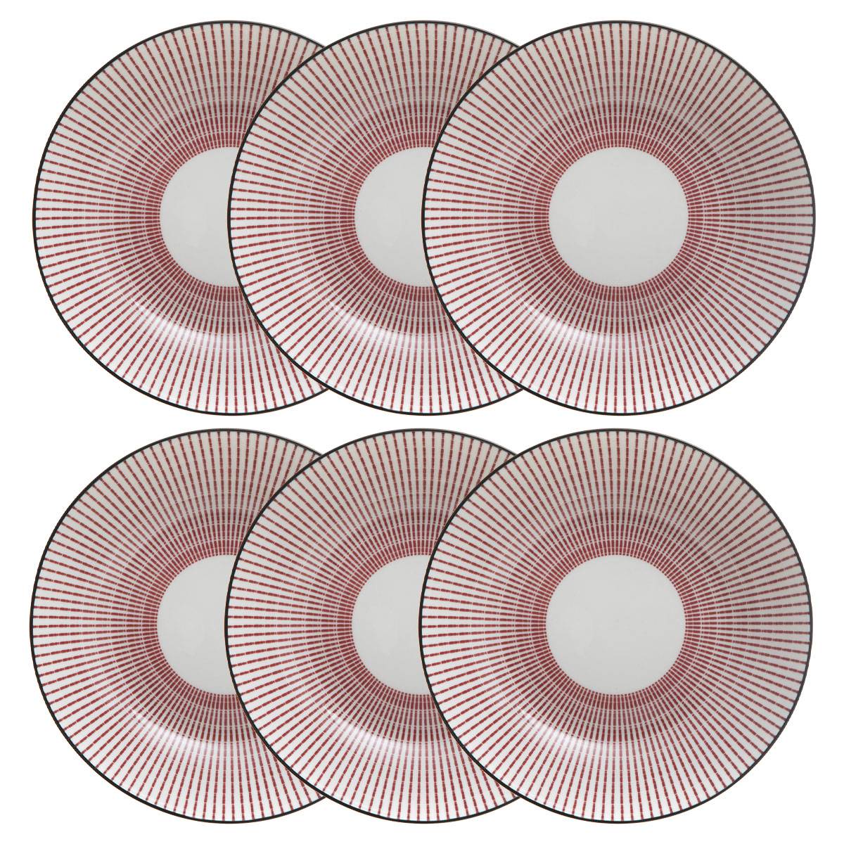 Set da 6 piatti fondi "Lunis" D.20,2 cm Rosso