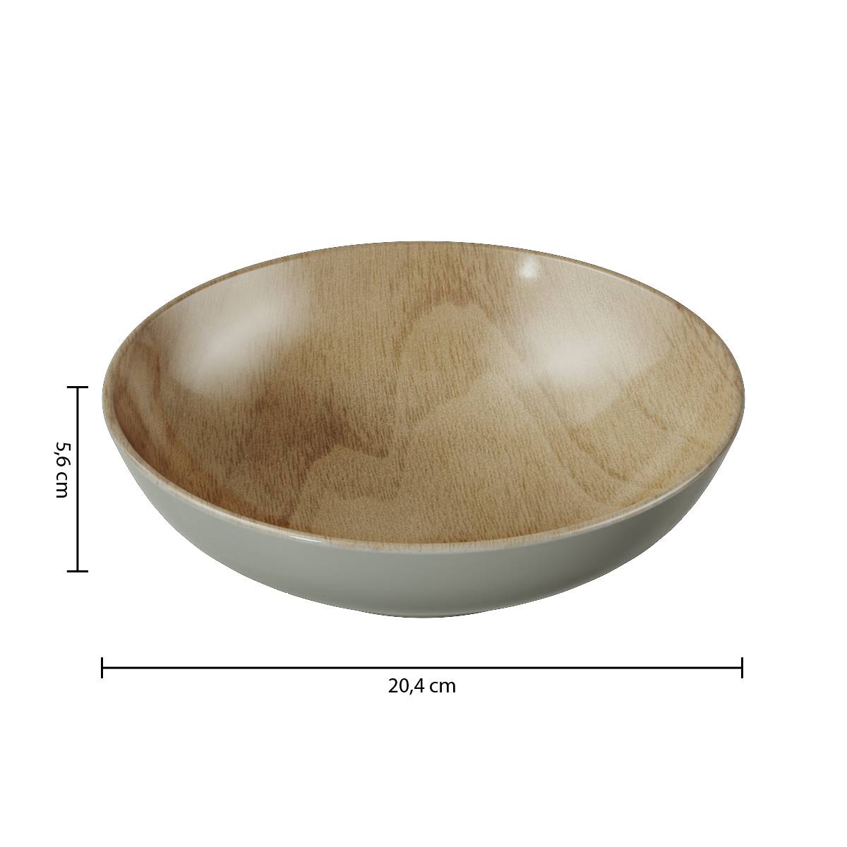 Piatto fondo "Bois Mood" D.20,8 cm, Marrone Marrone