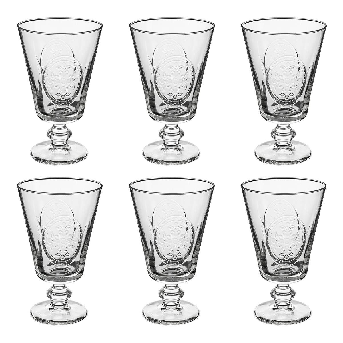 Set di 6 bicchieri da vino "Carmela" 350 ml, Trasparente Trasparente
