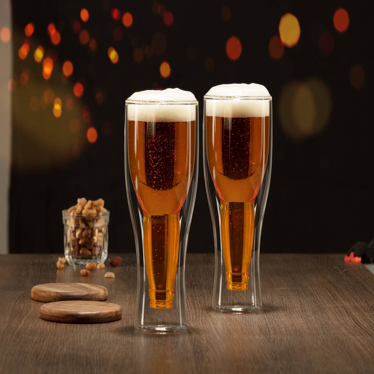 Confezione da 2 bicchieri da birra "Bier" 350 ml, Trasparente Trasparente