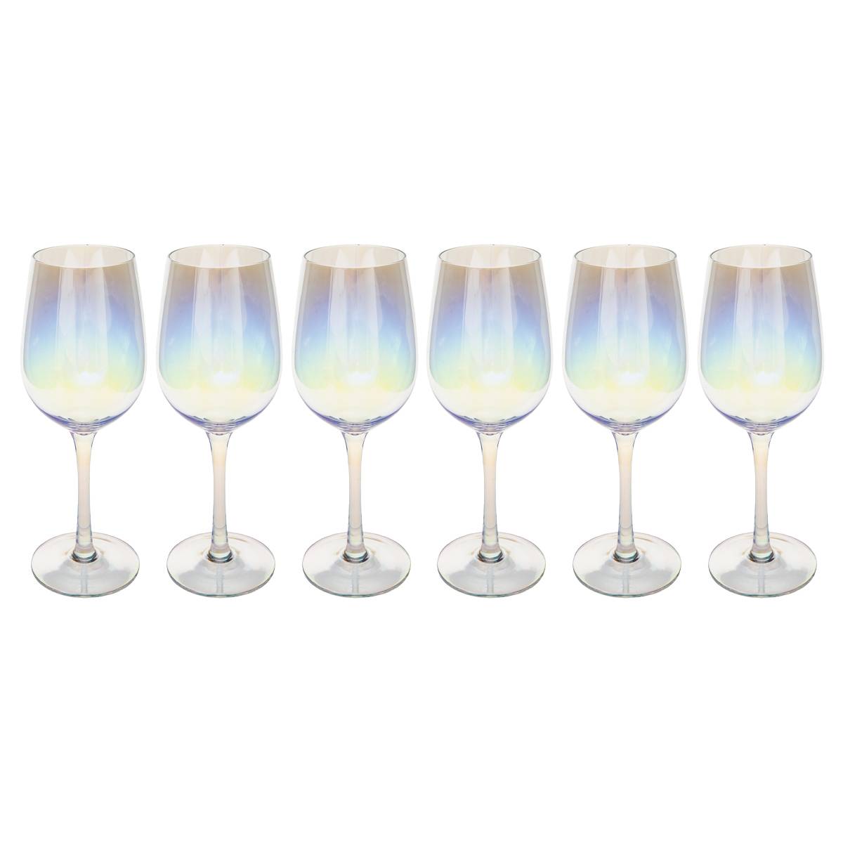 Set di 6 bicchieri da vino "Fantasy" 380 ml, Multicolore Multicolore