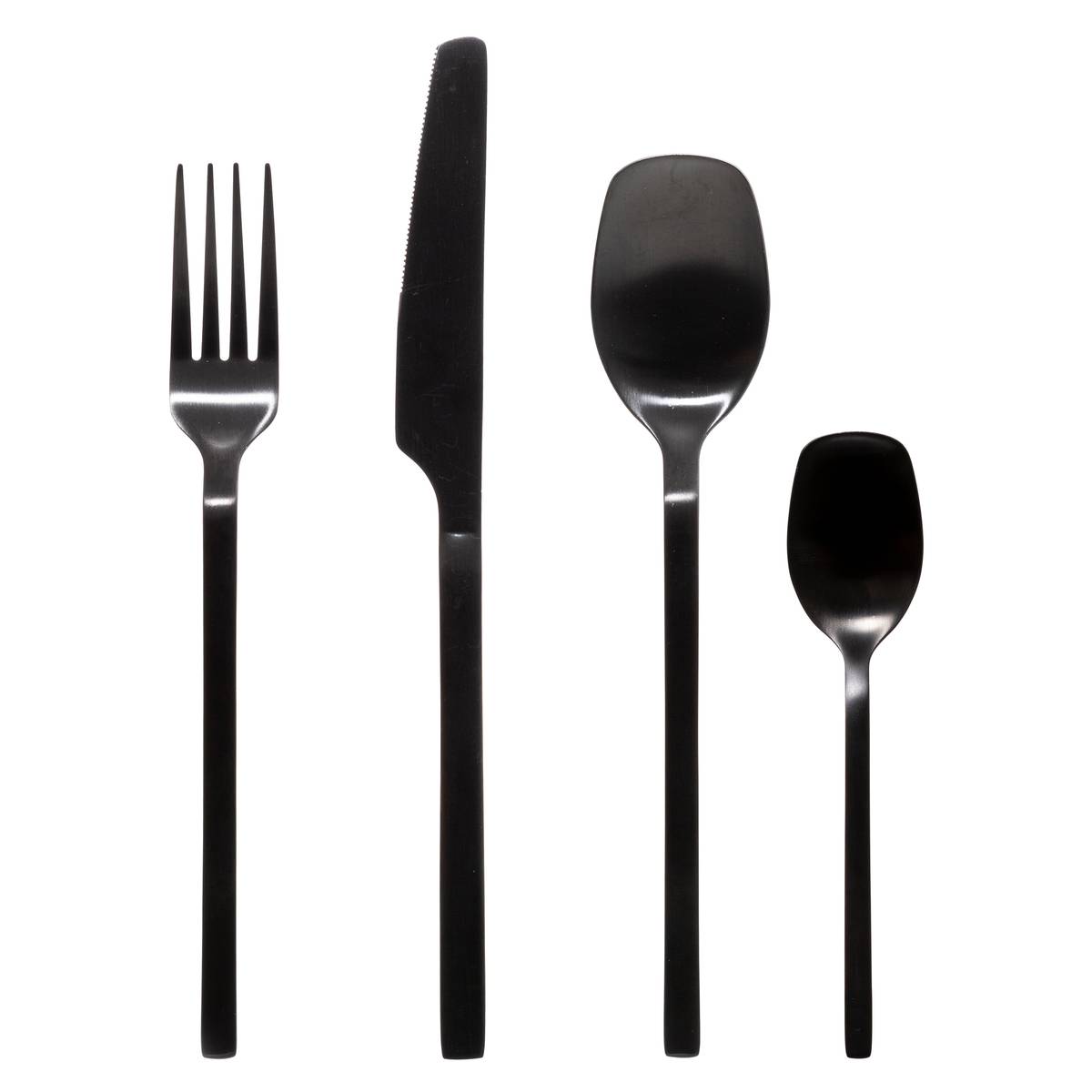 Servizio di posate 24 pezzi "Modern Wood" Nero Nero