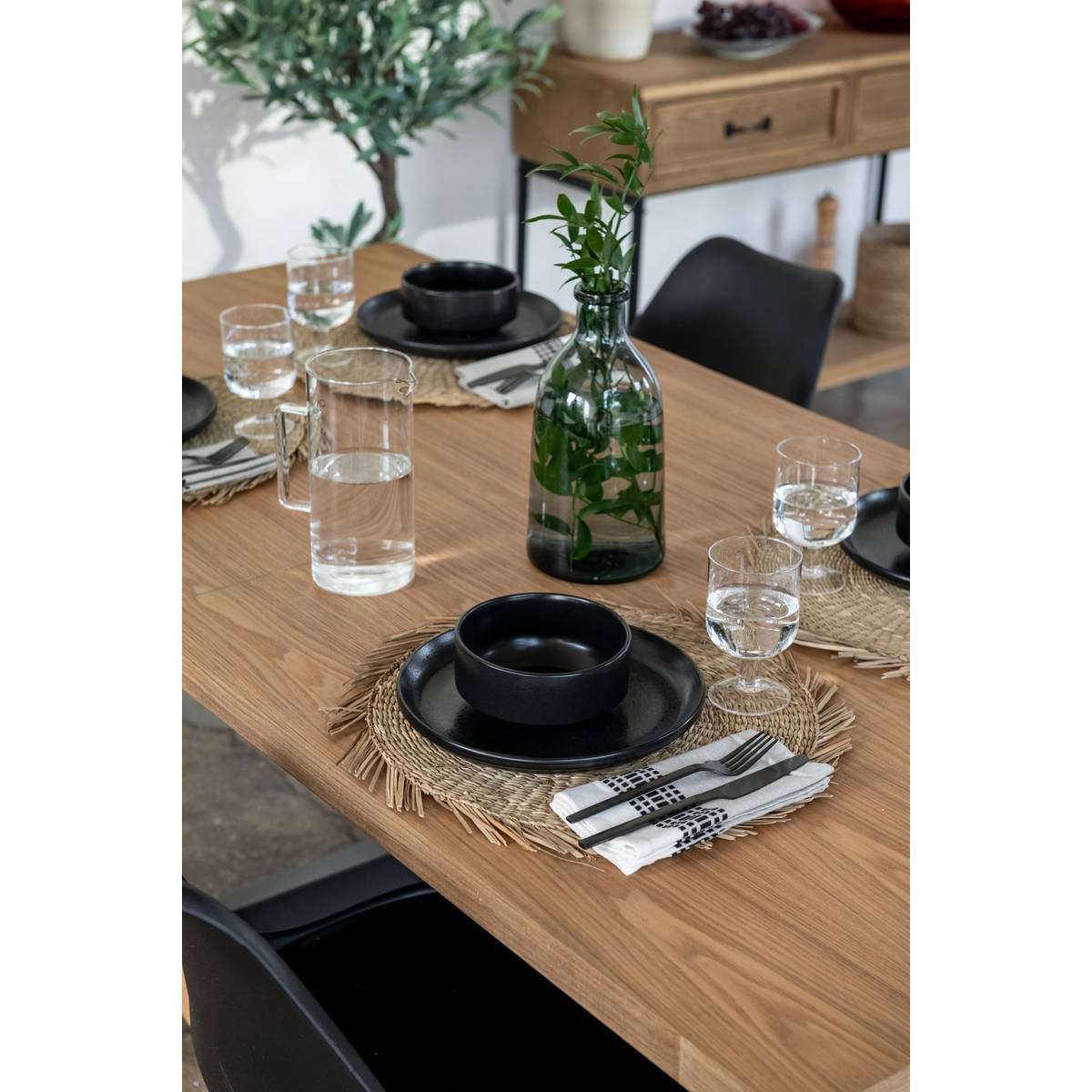 Servizio di posate 24 pezzi "Modern Wood" Nero Nero