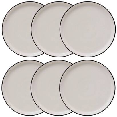 Set di 6 piatti da dessert "alix" d.20 cm, bianco