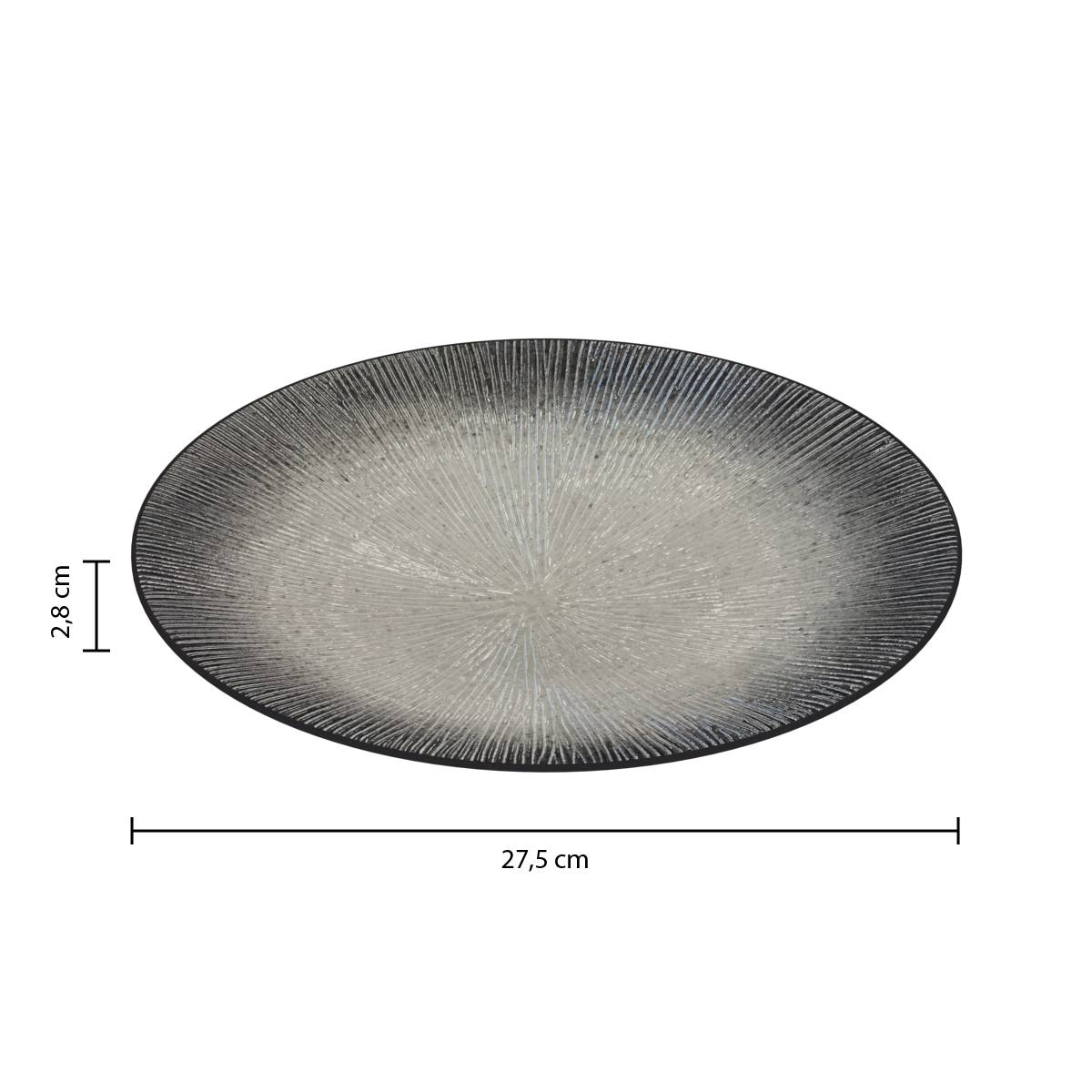 Set di 6 piatti piani "Atelier" D.27,5 cm, Grigio Grigio