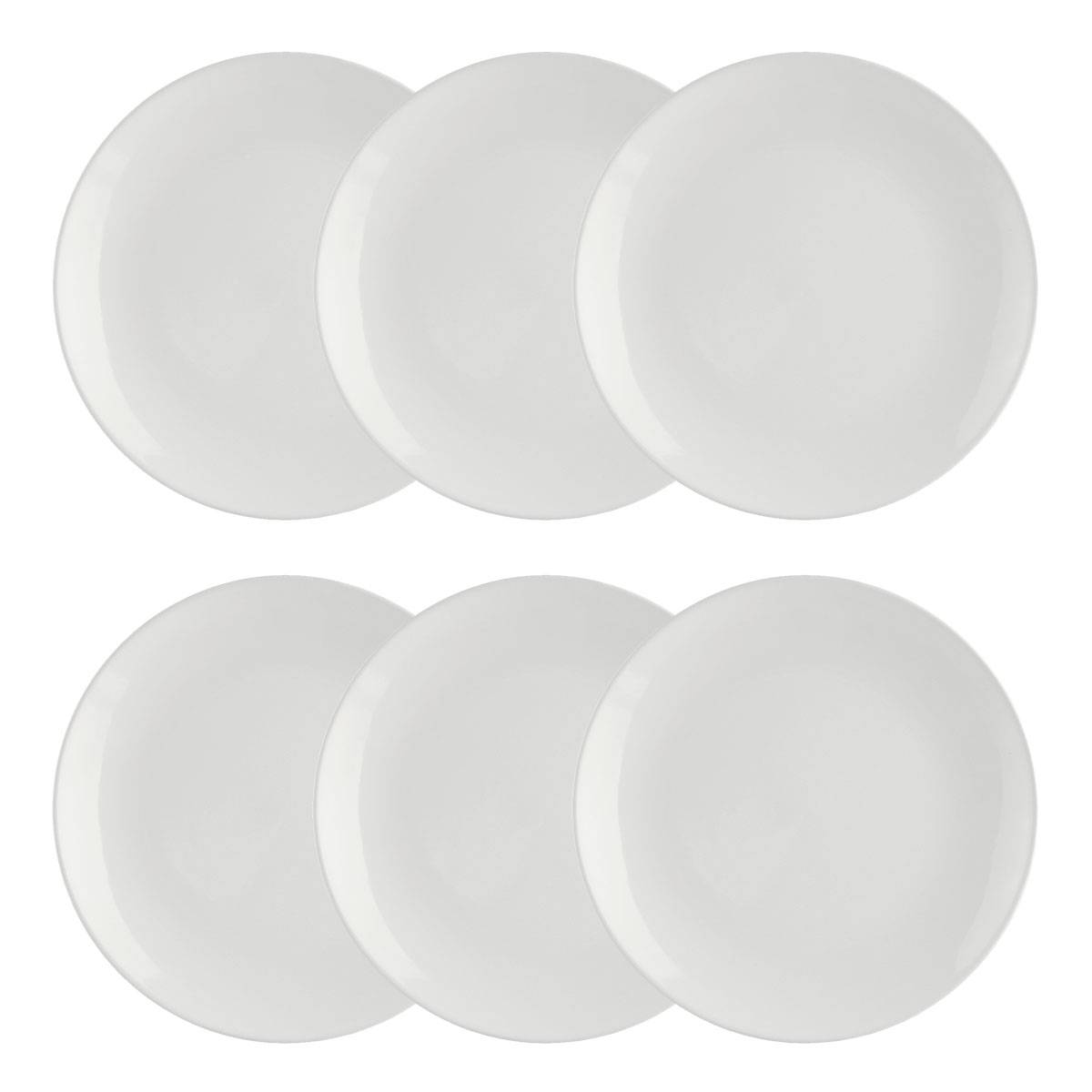 Set di 6 piatti piani "Colorama" D.26,4 cm, Bianco Bianco