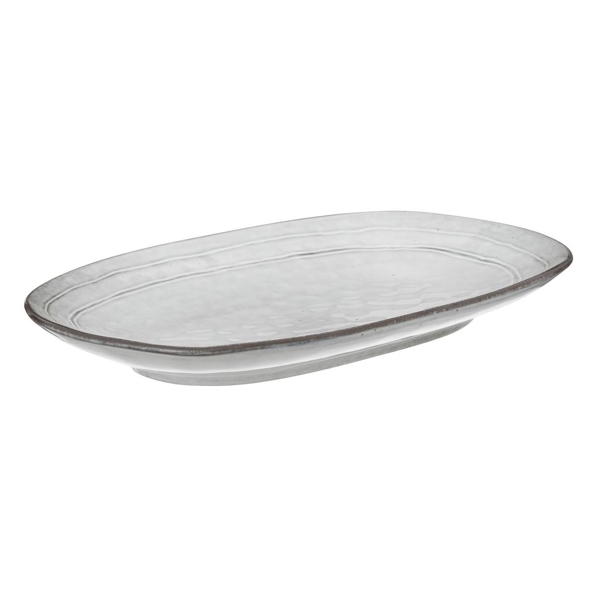 Piatto "Flower" 37x21,5 cm Grigio