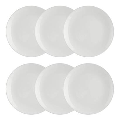 Set di 6 piatti piani "colorama" d.26,4 cm, bianco