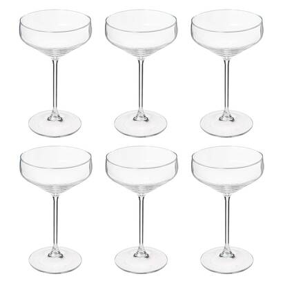 Set di 6 coppe da champagne "nora" 300 ml, trasparente