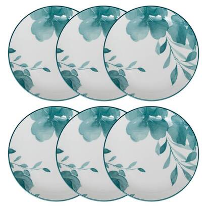 Set di 6 piatti da dessert "lily" d.19 cm, bianco