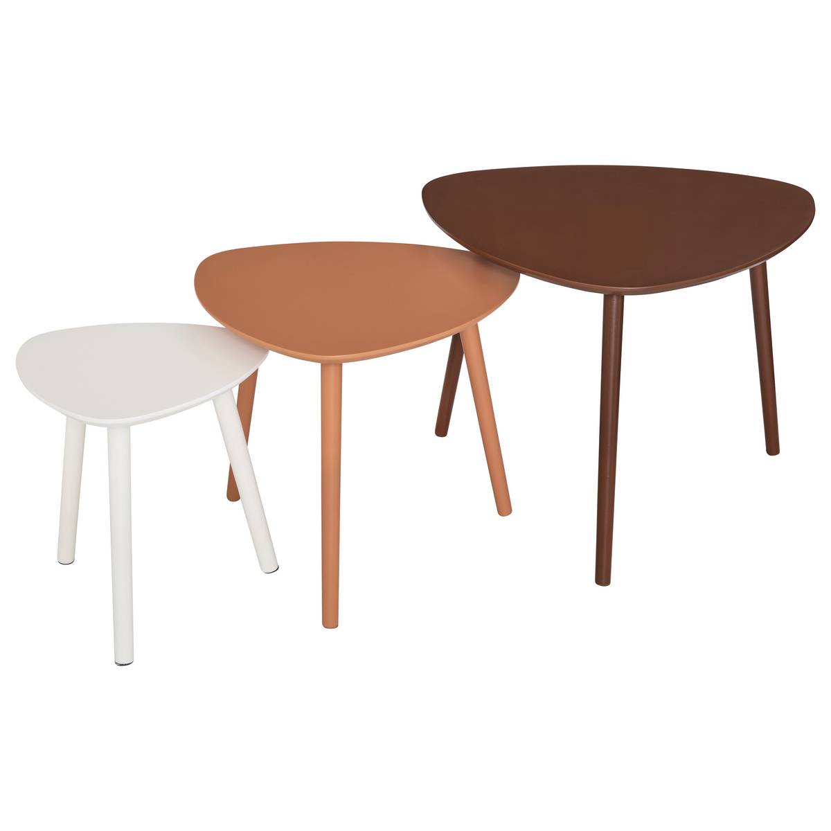 3 tavolini impilabili "Mileo" Multicolore, L.34/46/60 cm Multicolore