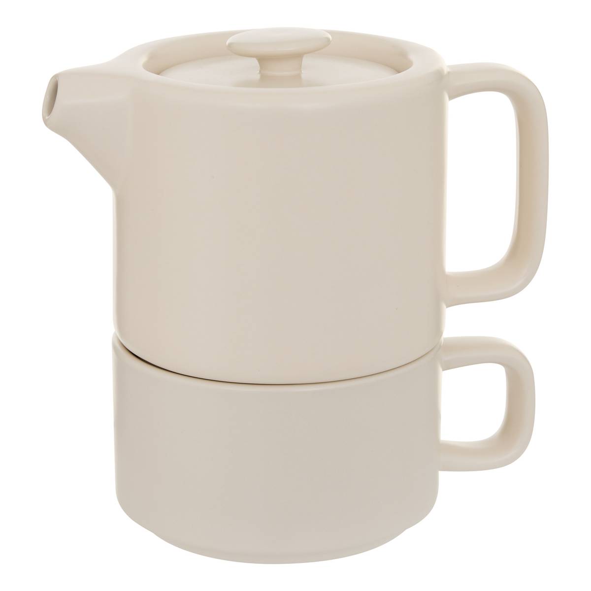 Teiera "Nature" 700 ml, gres (ceramica), Crema Crema