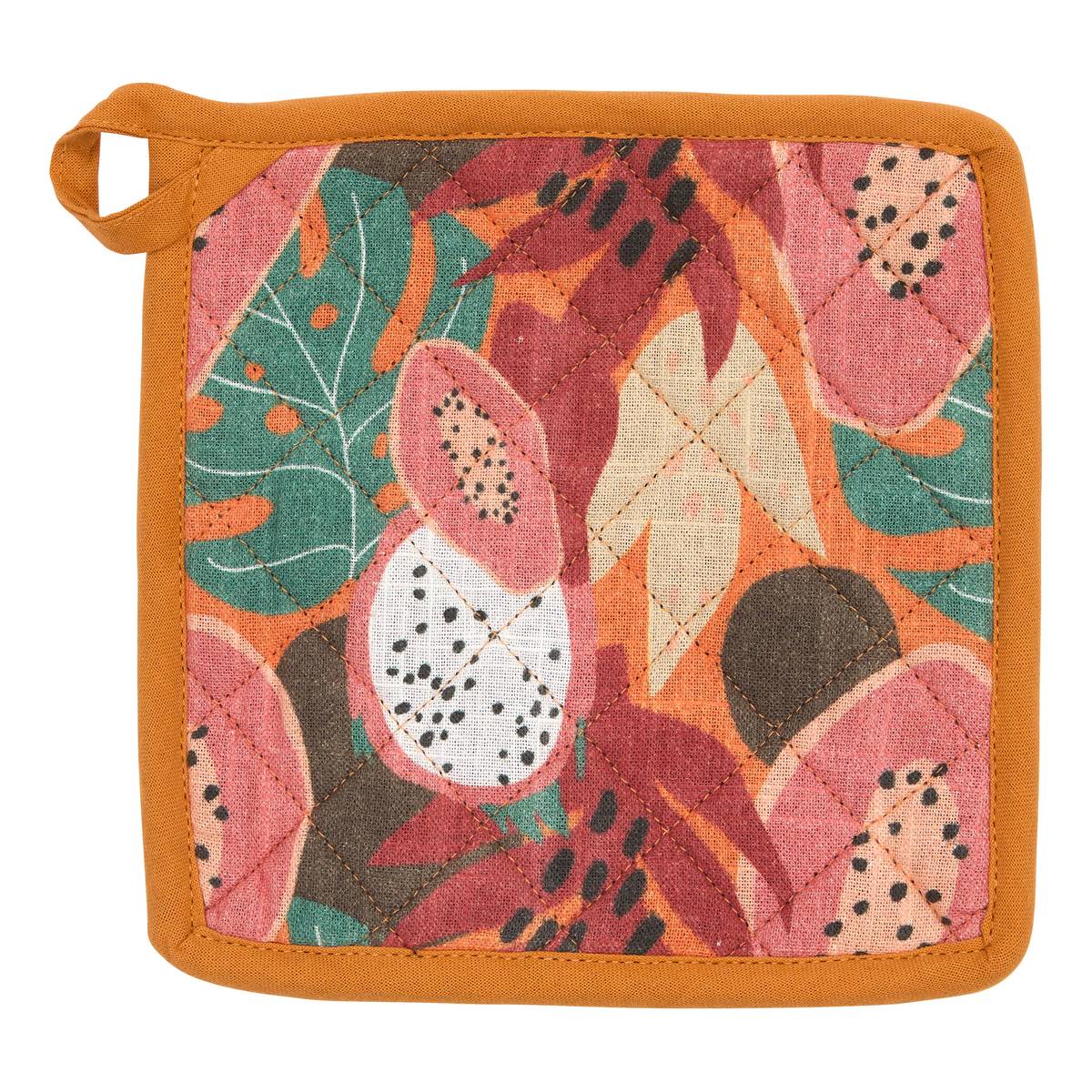 Guanto e presina "Tropicale" Multicolore, 20x32 cm Multicolore
