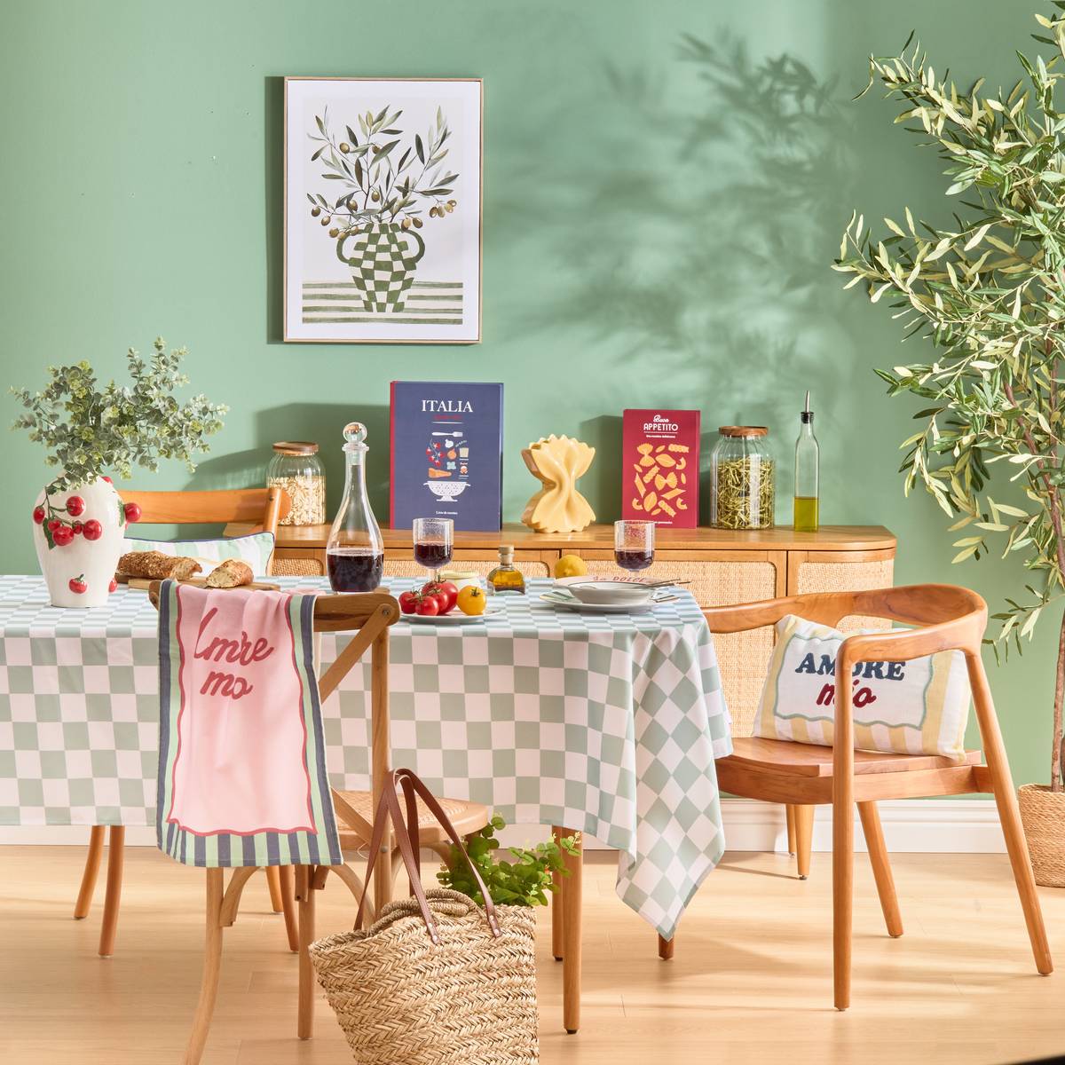 Tovaglia "Della Pasta" 300x150 cm, Verde Celadon Verde celeste