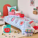 Parure letto reversibile "Mela d'amore" 200x140 cm 'Atmosphera x Cha Cha Pop' Blu