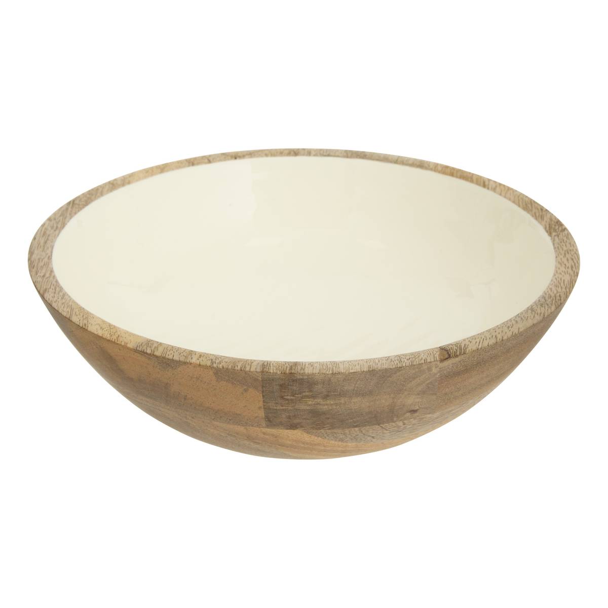 Insalatiera "Inaya" Legno di mango, D.25 cm Bianco caldo