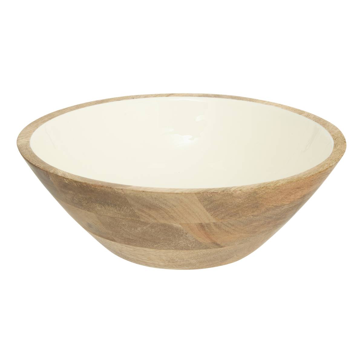 Insalatiera "Inaya" Legno di mango, D. 30 cm Bianco caldo