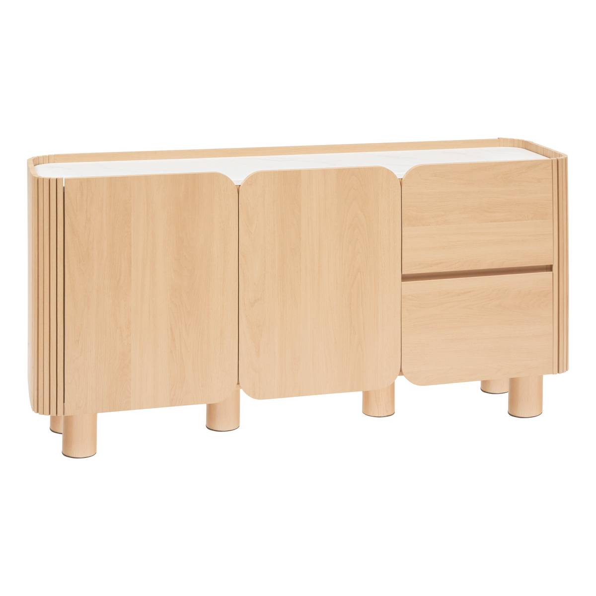 Credenza 2 ante 2 livelli "Homelya" Beige, 160,5x80,2 cm Beige