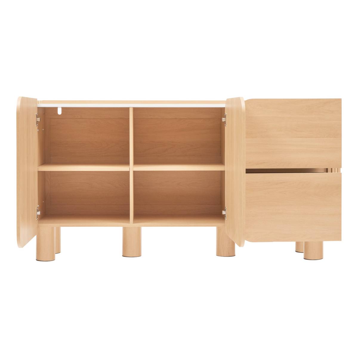 Credenza 2 ante 2 livelli "Homelya" Beige, 160,5x80,2 cm Beige