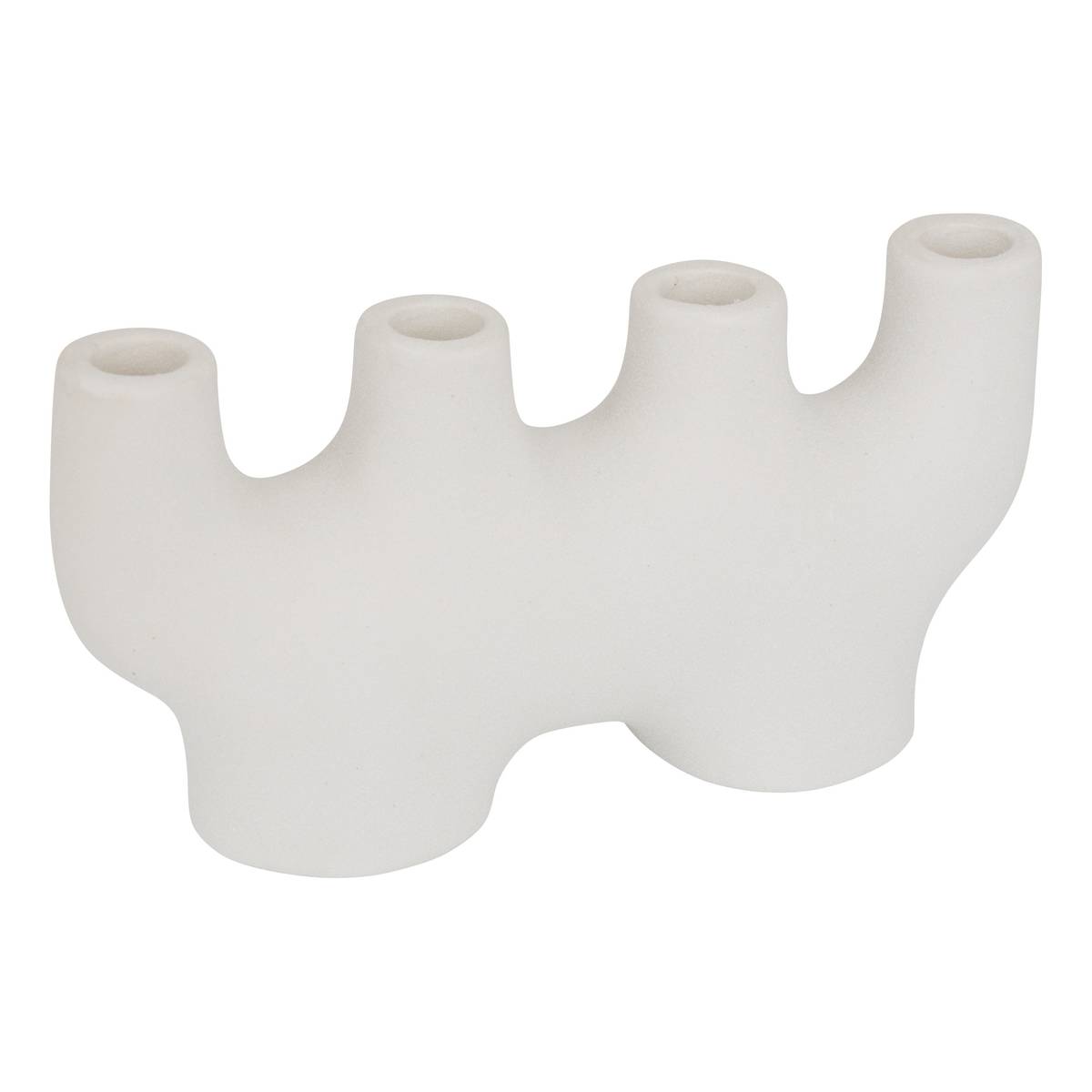 Candelabro "Sien" Gres (ceramica) Bianco, H.12,5 cm Bianco