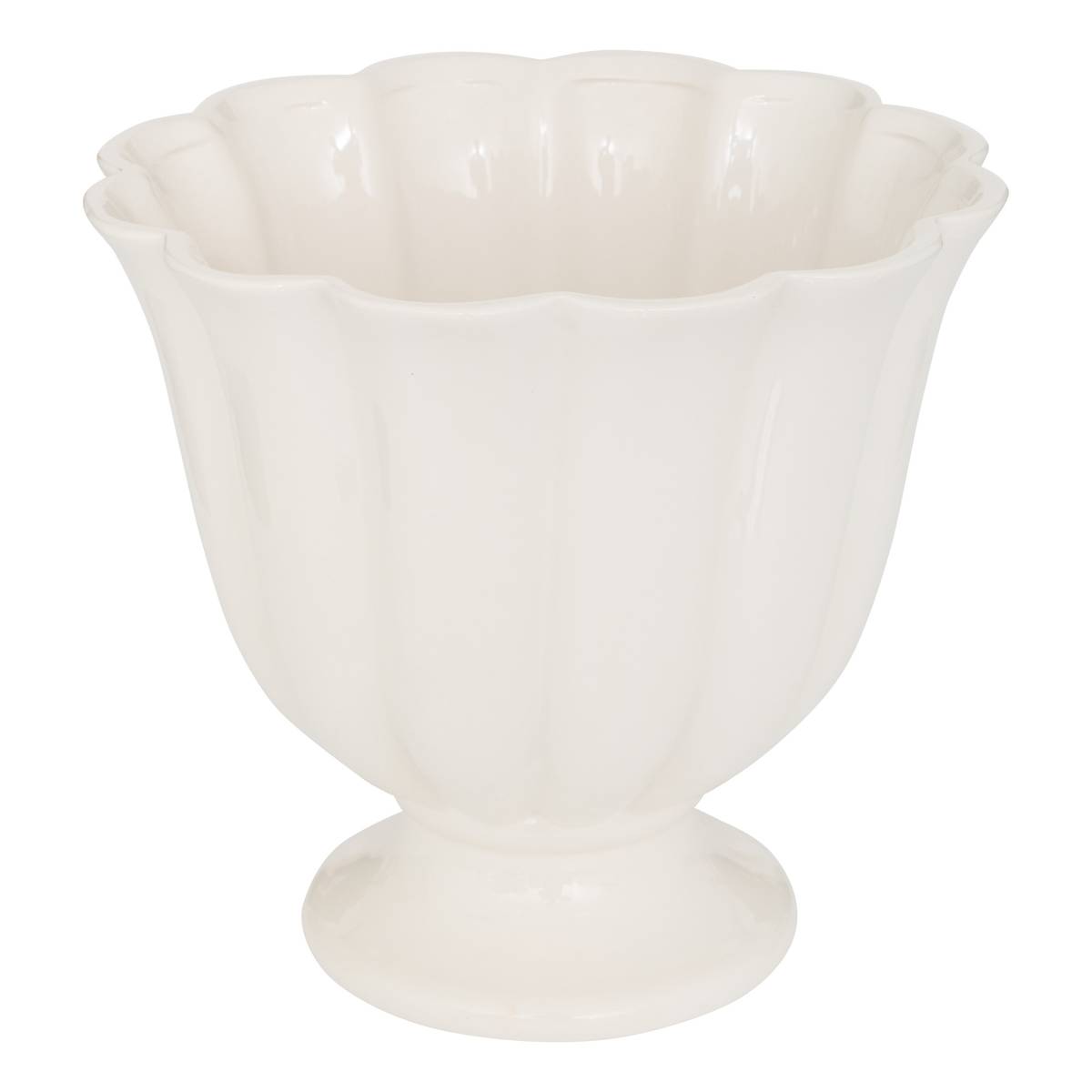 Copri vaso "Fiore di rosa" Bianco, H.25,3 cm Bianco
