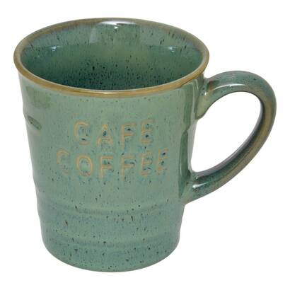 Tazza  "cafe" 200 ml, terracotta, verde smeraldo