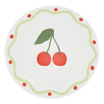 Set di 6 piatti da dessert "fruity" porcellana, d.19 cm