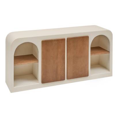 Credenza 2 ante 8 ripiani "sienna" beige, 165x80 cm