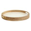 Vassoio "Inaya" Legno di mango, D.38 cm Bianco caldo