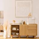 Credenza 2 ante 2 livelli "Homelya" Beige, 160,5x80,2 cm Beige