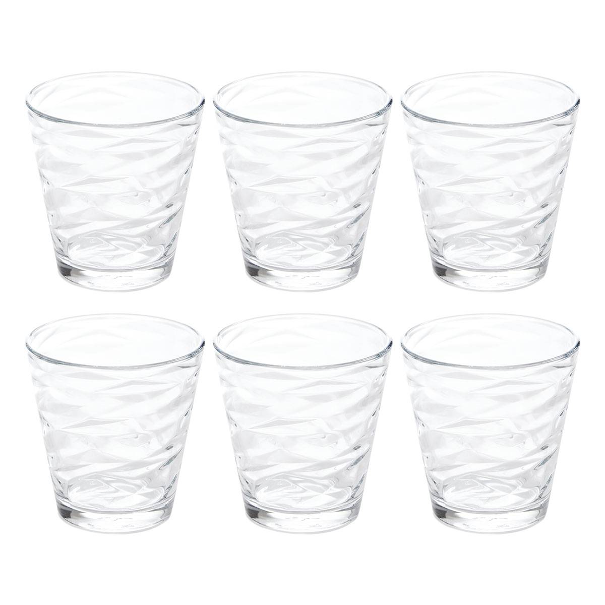 Set di 6 bicchieri bassi "Pedr'Eau" 250 ml, vetro, Trasparente Trasparente