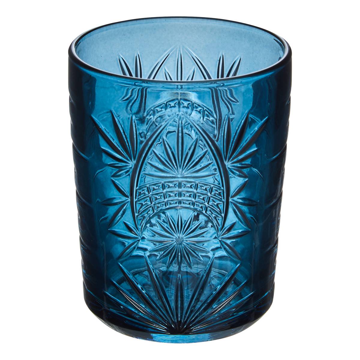 Set di 4 bicchieri bassi  "Ayla" 350 ml, vetro, Blu Blu
