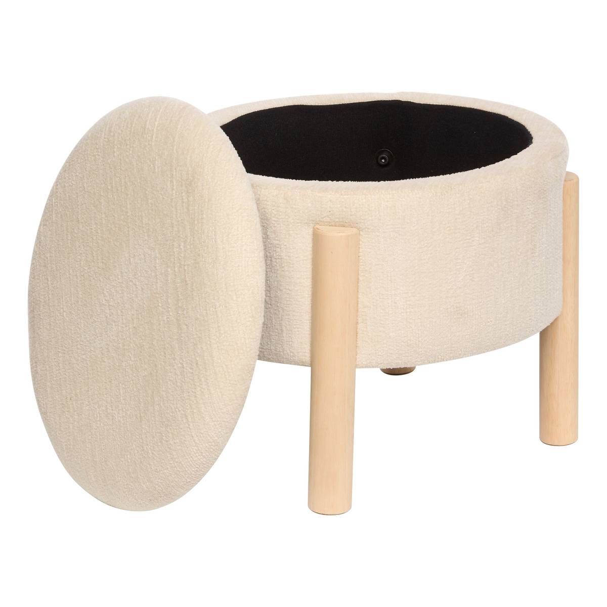 Sgabello contenitore "Elki" Bianco, H.45,5 cm Bianco
