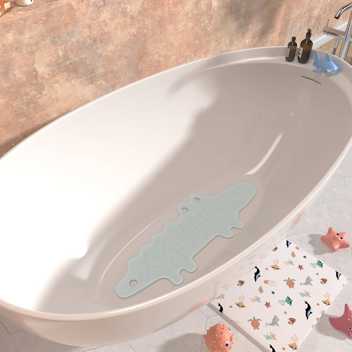 Fondo vasca per bambini "Gamio" Grigio, 91x32,5 cm Grigio