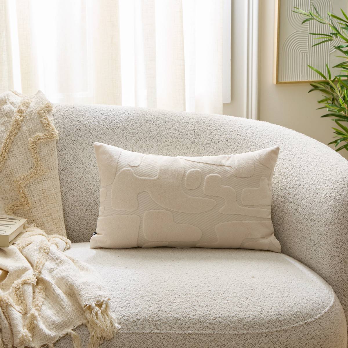 Cuscino "Delor" Bianco, 50x30 cm Bianco