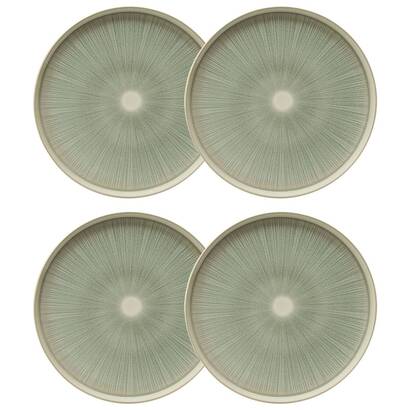 Set di 4 piatti piani "eva" ceramica, d.27,2 cm, verde