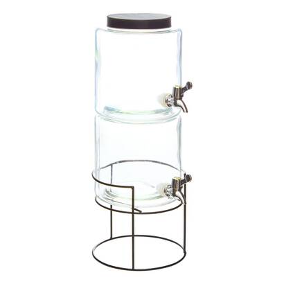 Distributore di bevande "distri" vetro, 2x3,8l, trasparente