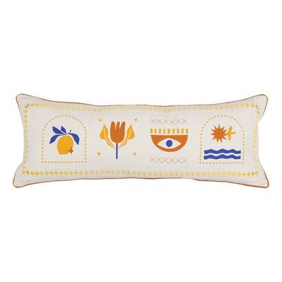 Cuscino "libertad" bianco, 80x30 cm