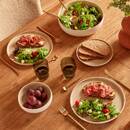Lot de 4 assiettes plates "Chiara" Gres (ceramica), D.27 cm Beige
